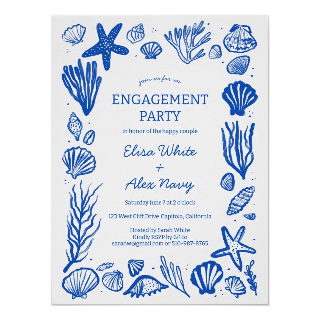 Pôster Moldura de Conchas de Mar Compromisso Praia PERSON (Frente)