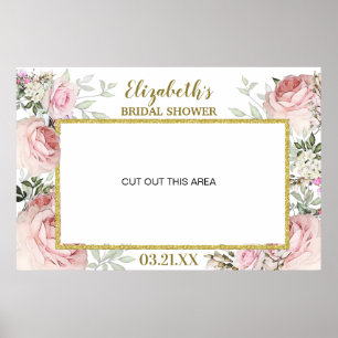 Poster Moldura de Estande de Foto Floral Rosa Corado Dour