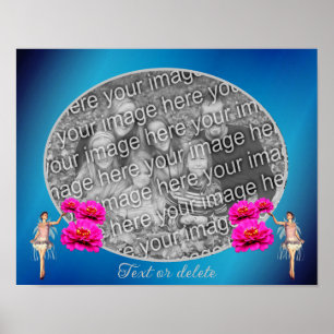 Poster Moldura de Fada e Flores Crie Sua Própria Foto 