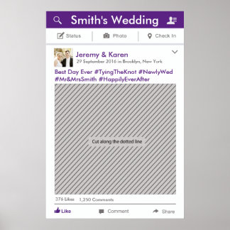 Pôster Moldura de festa de mídia social adereço de cabine