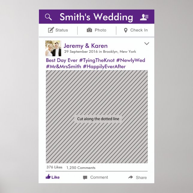 Pôster Moldura de festa de mídia social adereço de cabine (Frente)