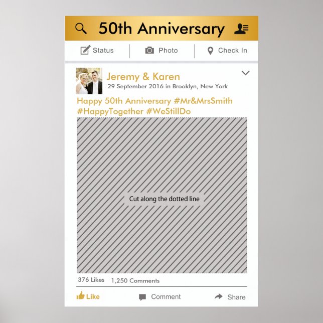 Pôster Moldura de festa de mídia social adereço de cabine (Frente)