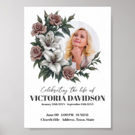 Poster Moldura de Flor para Funeral para Download Imediat