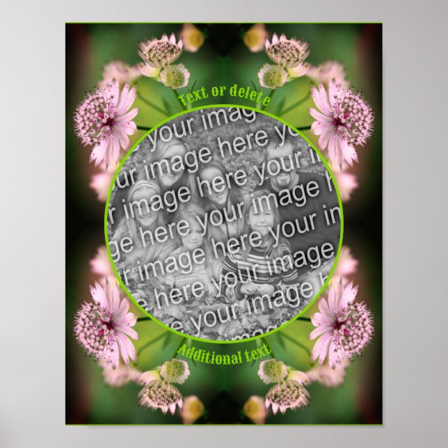 Poster Moldura de Flores Delicadas Crie Sua Própria Foto (Frente)