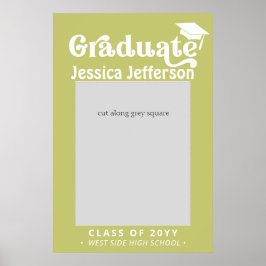 Poster Moldura de Foto de Graduação com Estilo Verde Lima