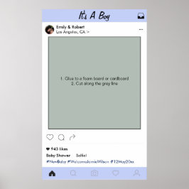 Poster Moldura de Foto de Propaganda de Chá de Bebê Menin