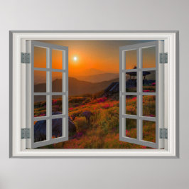 Poster Moldura de Janela Falsa 🍂 Templo Coreano