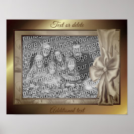 Poster Moldura de Laço de Cetim Marrom Crie Sua Própria F