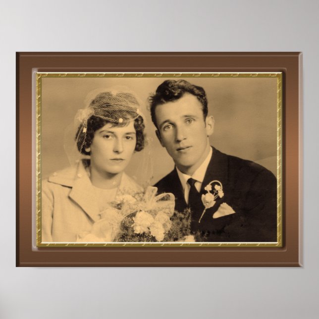 Poster Moldura de madeira clássica com foto personalizada (Frente)