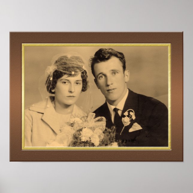 Poster Moldura de madeira elegante com foto personalizada (Frente)