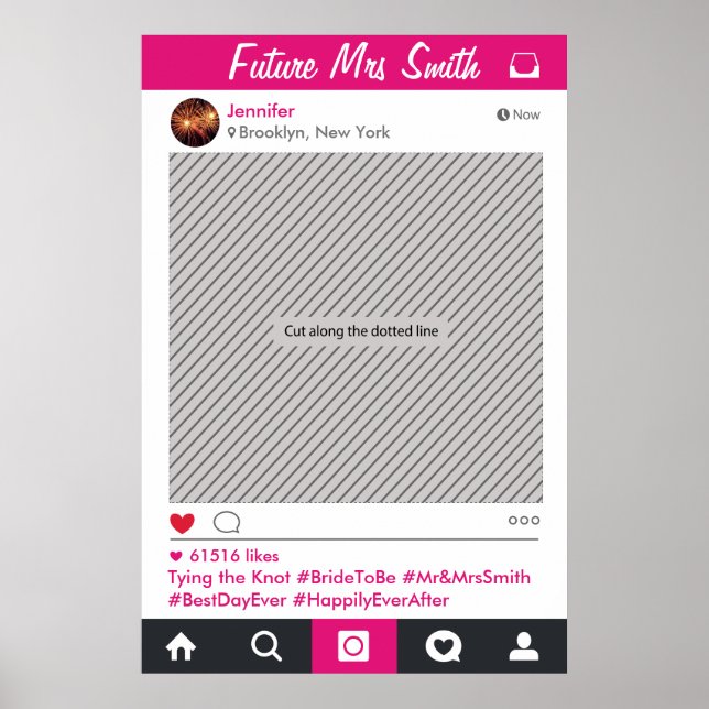 Poster Moldura de Mídia Social Festa Adereço de Foto (Frente)