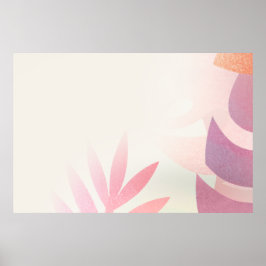 Poster Moldura de monstera folhosa em branco