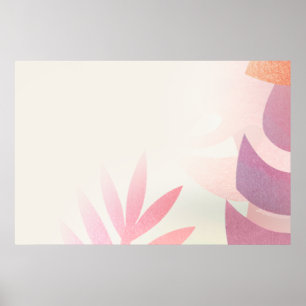 Poster Moldura de monstera folhosa em branco