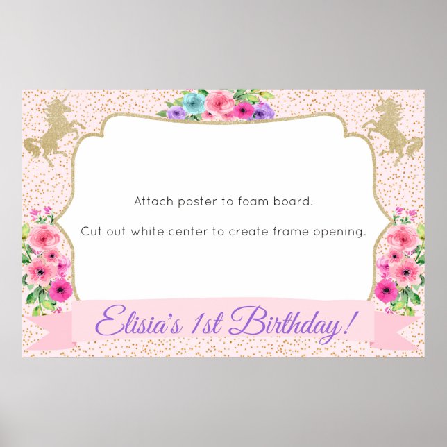 Poster Moldura de Propaganda de Cabine de Foto de Unicórn (Frente)