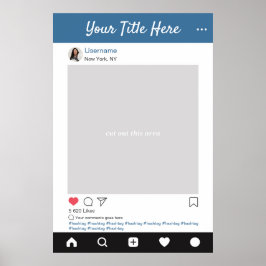Poster Moldura de selfie para foto personalizada do Insta