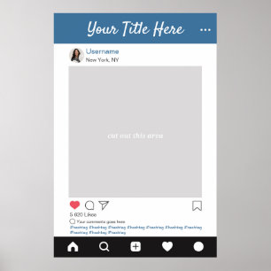 Poster Moldura de selfie para foto personalizada do Insta