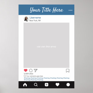 Poster Moldura de selfie para foto personalizada do Insta