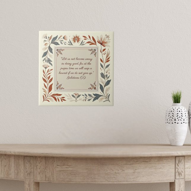 Poster Moldura de Versículo da Bíblia Floral Fazenda Butt (Criador carregado)