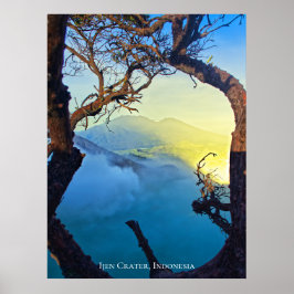 Poster Moldura do Lago Azul da Cratera de Enxofre da Mont
