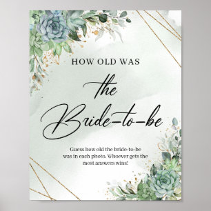 Poster Moldura dourada de suculentas Quantos anos tinha a