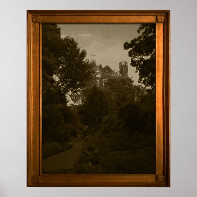 Pôster Moldura Falsa de Foto Antiga de Castelo para Decor (Frente)