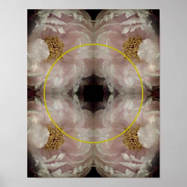 Poster Moldura Flor Peônia Rosa Crie Sua Foto (Frente)