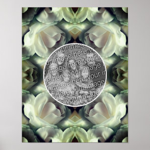 Poster Moldura Floral Rosa Branca Criar a Sua Própria Fot