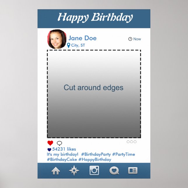 Poster Moldura para Props de Festa no PhotoBooth do Insta (Frente)