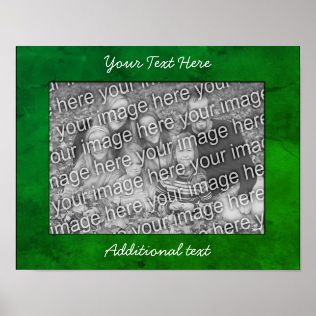 Poster Moldura Verde Mottled Crie Sua Própria Foto  (Frente)