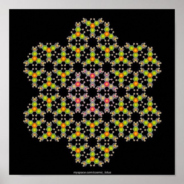 Pôster Molécula de Flor (Frente)