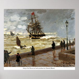 Poster Molhe de Le Havre no mau tempo por Claude Monet