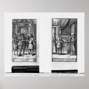 Pôster Moliere, frontispiece para 'o Miser