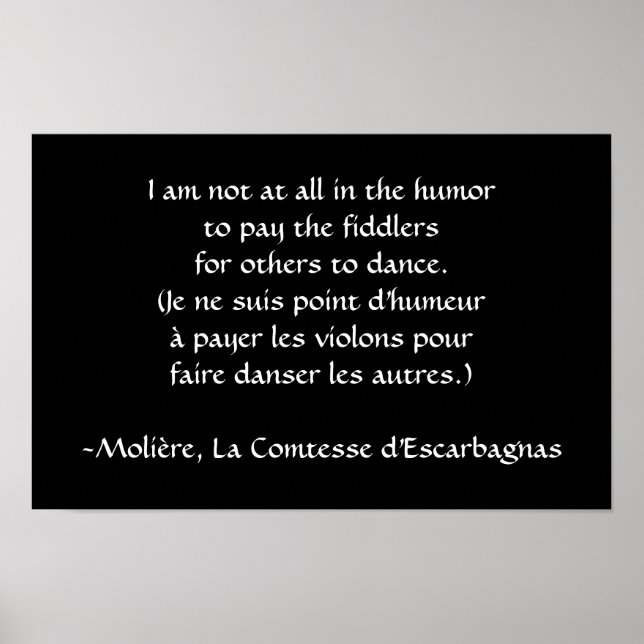 Pôster Molière - Pague o Fiddler (Frente)