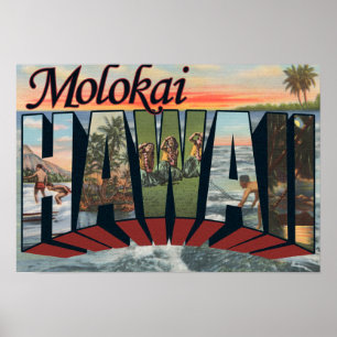 Pôster Molokai, Havaí - grandes cenas da letra