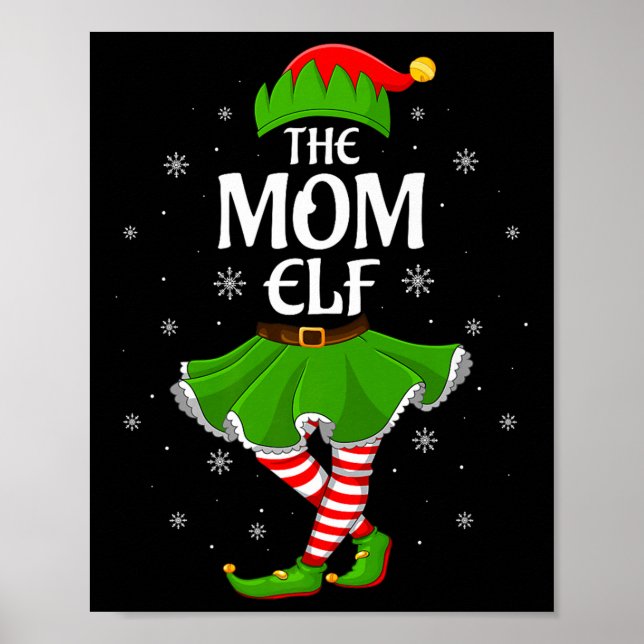 Poster Mom Elf Christmas Family Girls Women Elf Squad Xma (Frente)