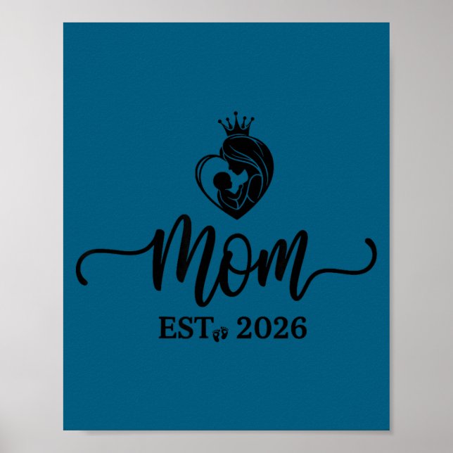 Poster Mom Est 2026 Shirt New Moms Dads Matching Mother T (Frente)