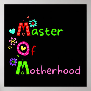 Poster MOM MASTER OF MOTHERHOOD  funny mother's day      