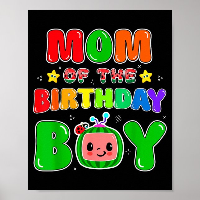 Poster Mom Of The Birthday Boy Funny Melon Family Party M (Frente)