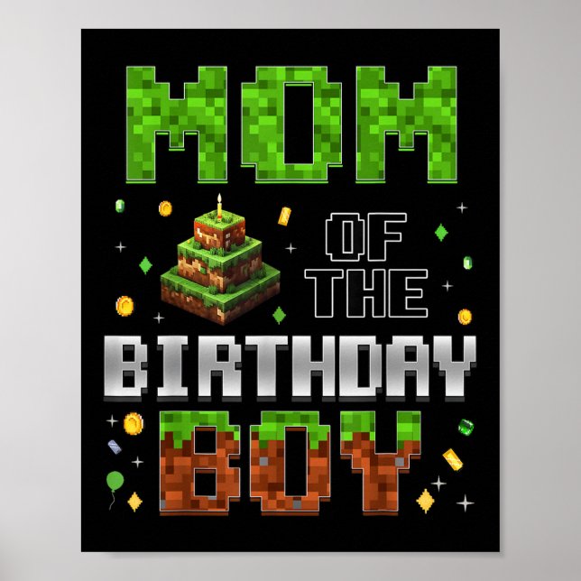 Poster Mom Of The Birthday Boy Matching Family Birthday P (Frente)