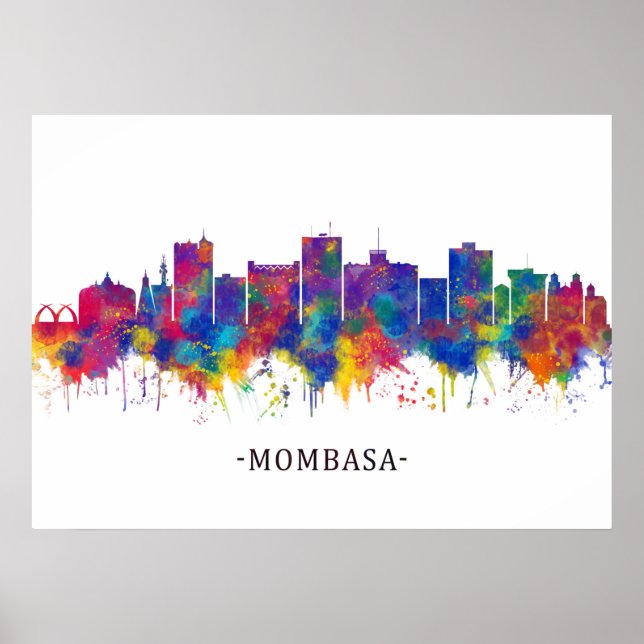 Poster Mombasa Kenya Skyline (Frente)