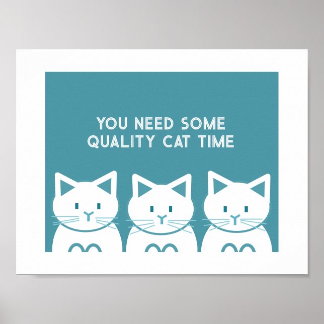 Poster Momento de Qualidade com Gatos (Frente)