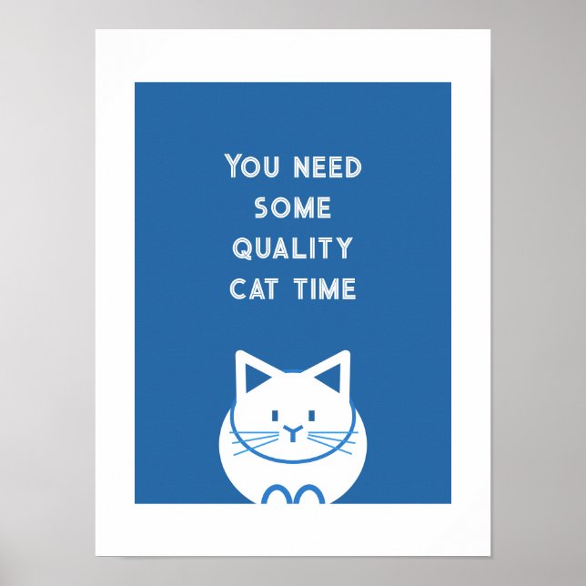 Poster Momento de Qualidade com o Gato (Frente)