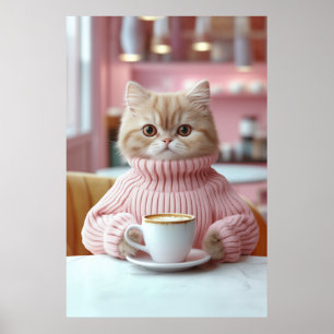 Poster Momento do Café Gato Cozy