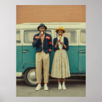 Momento do Sorvete do Estilo Vintage