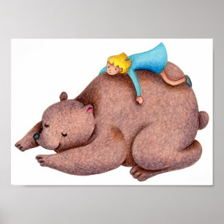 Poster Momento pacífico com um urso.