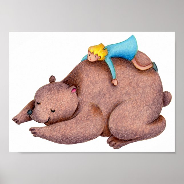 Poster Momento pacífico com um urso. (Frente)