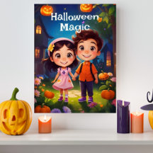 Momentos Mágicos do Jardim de Halloween AI Generat