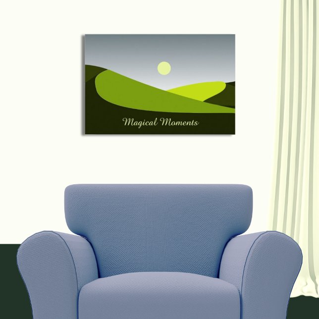 Poster Momentos Mágicos, Paisagem de Colinas Verdes (Magical Moments, Green Rolling Hills Landscape Poster)