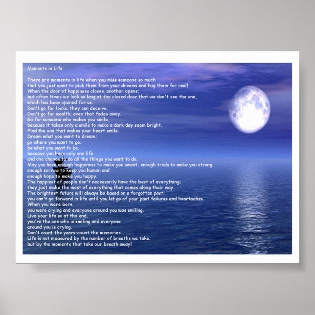 Poster Momentos Na Vida (Frente)