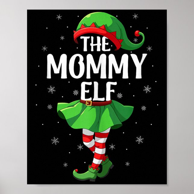 Poster Mommy Elf Christmas Girls Women Elf Squad Xmas Fam (Frente)